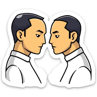 two men, gay couple, breaking up, expressive cartoon sticker style sticker