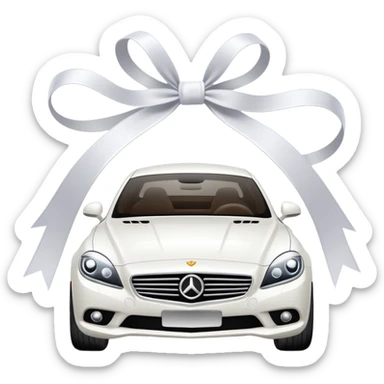 luxury car with wedding decorations, horizontal sticker
