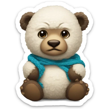 Oso bebe con lana de bola  sticker