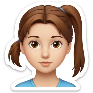 girl with brown hair and ponytail sticker