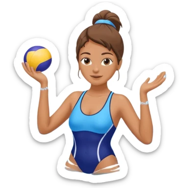 Water aerobics lady sticker