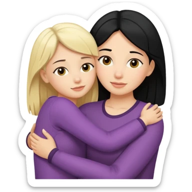 Love ❤️ of black haired mother for blonde daughter  sticker