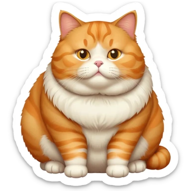 fat obese cat sticker