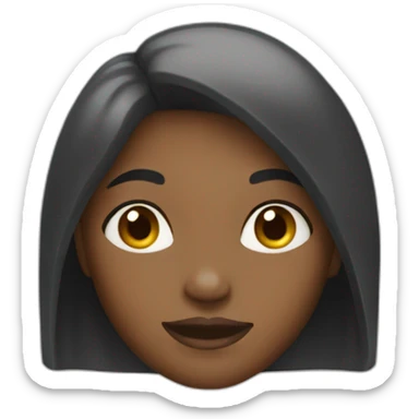 Black girl with clearing noddle hait sticker