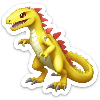  Cool Edgy Cute Shiny Colorful Digimon-Fakemon-Reptile full body sticker