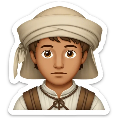 young peasant men during the 17th century photorealistic serious sticker