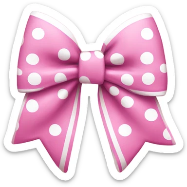 Pink bow with white polka dots  sticker