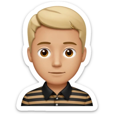 Man with black Striped Shirt not a t shirt sticker