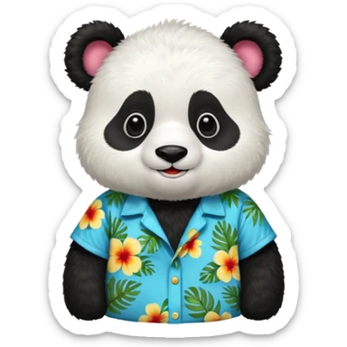panda bear wear aloha shirt sticker
