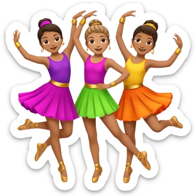 Triplets dancing sticker