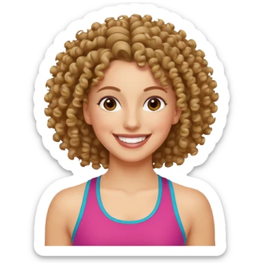 kıvırcık saçlı beyaz tenli zumba hocası sticker
