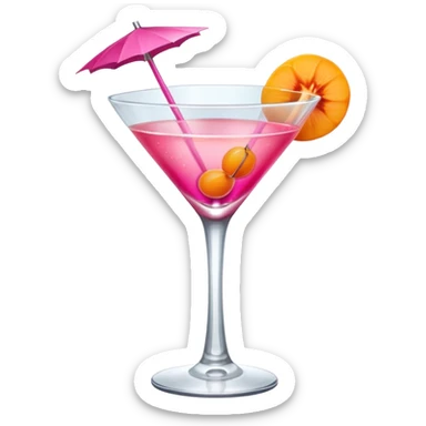 cocktail drink hot pink with an apricot skinny glass  sticker