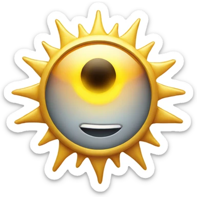 sun looking eye with golden rays sticker