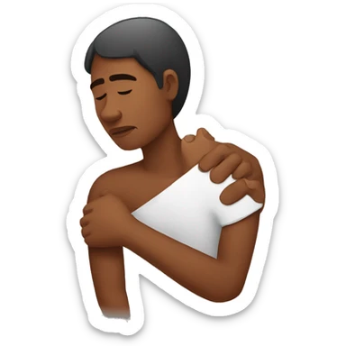 Australian aboriginal person having pain in left arm sticker