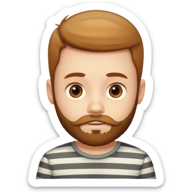 bearded boy in striped shirt sticker