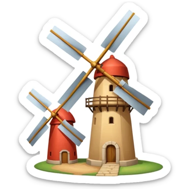Don Quixote tilting at windmill sticker