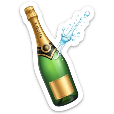 Champaine bottle squirt sticker