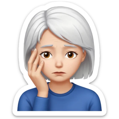 female white hair face palm
 sticker