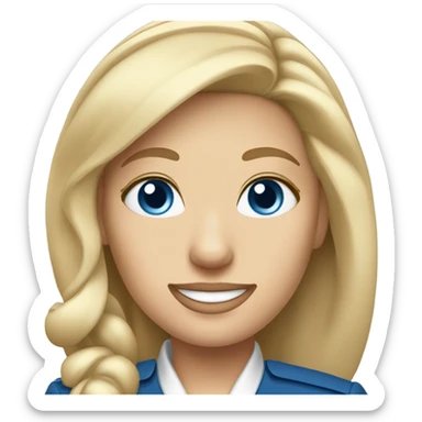 blonde hair blue eyed flight attendant  sticker