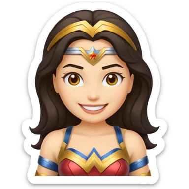 create a yellow emoji of woder woman sticker