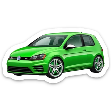peut tu me faire une golf R verte flash avec des roue blanche  sticker