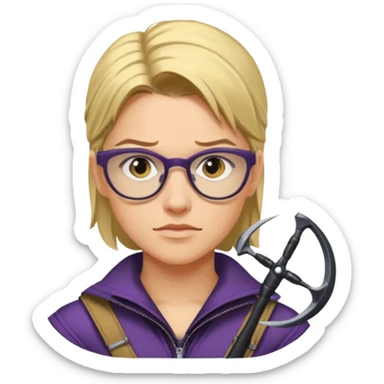 female Hawkeye  Clint Barton with glasses 
 sticker