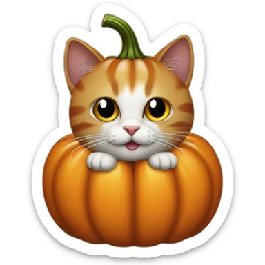 cat pumkin sticker