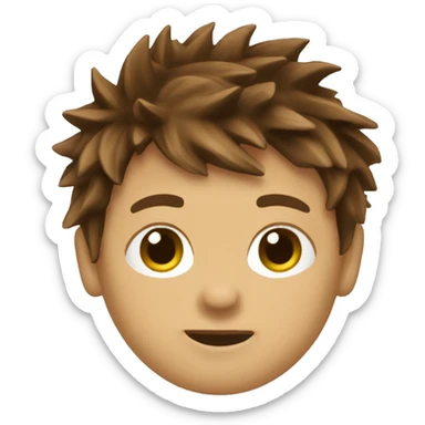 create an emoji of a little boy with spiked brown hair wakeboard sticker