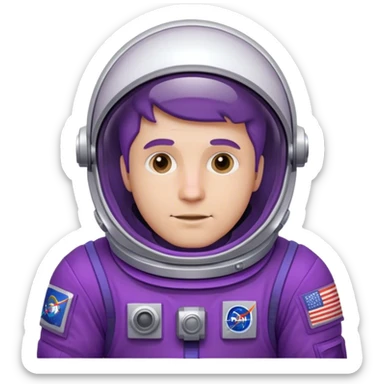 white guy with purple astronaut suit  sticker