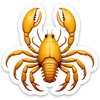 Cinematic Comical Emperor Scorpion Portrait Emoji, Head tilted dramatically with an exaggeratedly amused expression, featuring a striking, glossy exoskeleton with boldly defined pincers and wide, expressive eyes filled with playful disbelief, Simplified yet hilariously expressive features, highly detailed, glowing with a slightly sassy glow, high shine, dramatic yet playful, stylized with an air of cheeky desert mischief, soft glowing outline, capturing the essence of a spirited and over-the-top scorpion that feels like it could snap its pincers into internet fame instantly! sticker