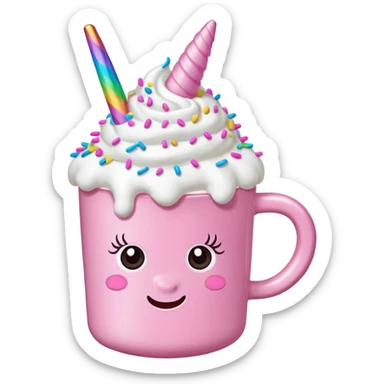 Make a pink unicorn hot cocoa sticker