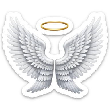 white angel wings without person or face sticker