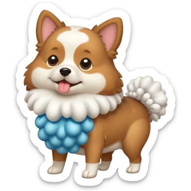 a full body of cute dog with puffer sticker