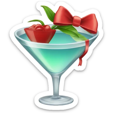 martini glass with bow  sticker