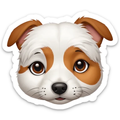 Chien jack Russel blanc avec deux tache marron sur ses yeux qui dort sticker