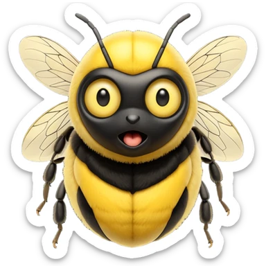 A surprised bumblebee sticker