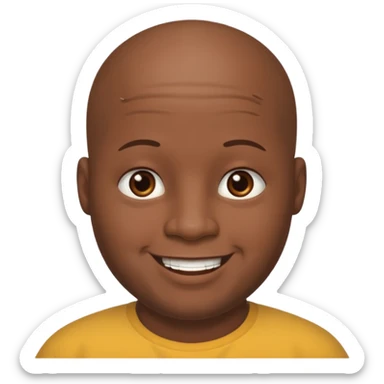 a black african guy that's a bit chubby and has no hair because you cant see it sticker