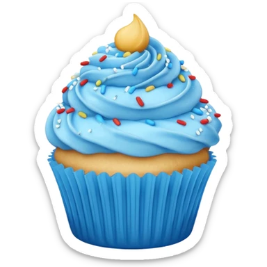 Blue cupcake with a smile  sticker