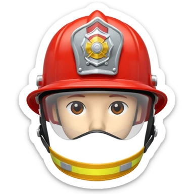A Firefighter Helmet – red with visor sticker