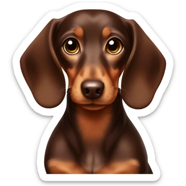 Chocolate brown and tan mini doxie sticker