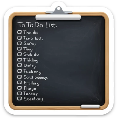 Todo list in a chalk board sticker