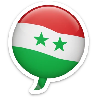 Syrien Flagge mit grüne Farbe oben weiße Farbe in der Mitte mit drei rote Sterne und schwarze Farbe unten  sticker