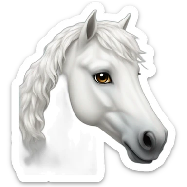 a white horse with sparkling mane sticker