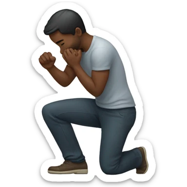 man kneeling down on one knee sticker