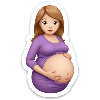 heavily pregnant woman with extremely abnormally huge overdue belly sticker