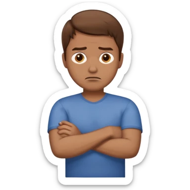 annoyed man with crossed arms sticker