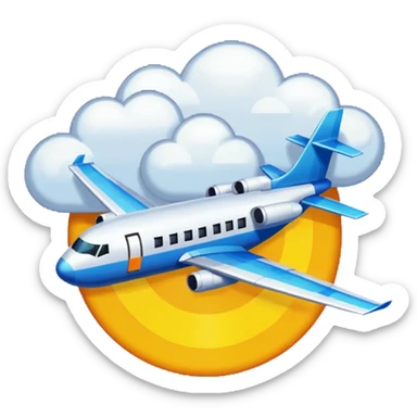 Crée un emoji en pixel art combinant 🛫 (avion au décollage) et 🌤️ (soleil derrière un nuage).
Style : rétro pixel art, résolution 32x32 pixels.
Format : PNG avec fond transparent. sticker
