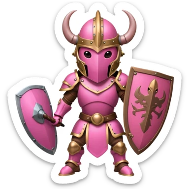 Pink Viking Warrior Ant with armor sticker