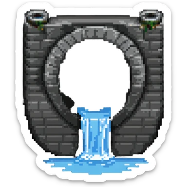 Water flowing around a dam or obstacle sticker