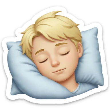 A sleeping swaying blond boy sticker